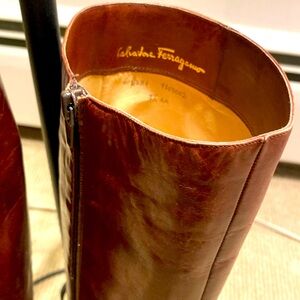 Ferragamo leather high heel boots size 7 1/2